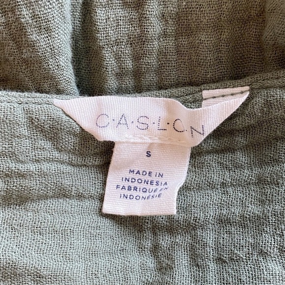 Caslon Square neck gauze tunic top flutter sleeves sage green size small New - Picture 6 of 7